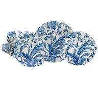 CreaTable, 17384, Série Venecia Bleu, service de vaisselle 18 pièces, ensemble d’assiettes en grès.