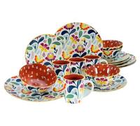 CreaTable, 17407, Série Folklore, Set de vaisselle 16 pièces, service combiné en grès