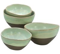 CreaTable, 19669, Série Basalt Bowls, Sauge, service de vaisselle 4 pièces, ensemble de bols en grès.