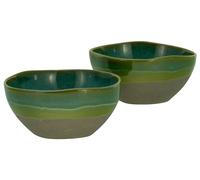 CreaTable, 19678, Série Basalt Bowls, Olive, service de vaisselle 2 pièces, set de poke bowls en grès.