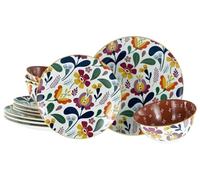 CreaTable, 20829, Série Folklore, service de vaisselle 12 pièces, vaisselle en grès, compatible lave-vaisselle et micro-ondes, production de qualité.