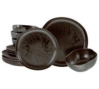 CreaTable, 21249, Série Natura Organic RUSTY, service de vaisselle 12 pièces, ensemble d’assiettes en grès.