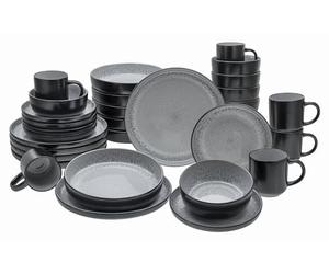 CreaTable, 21519, Série Nordic Fjord Frost, service de vaisselle de 30 pièces, service de table en grès.