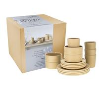CreaTable, 21525, Série Futuro Sand, Set de vaisselle 16 pièces, service combiné en grès