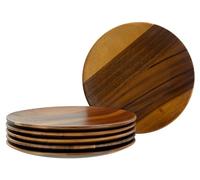 CreaTable, 21578, Série Acacia - Nature Collection, set de vaisselle 6 pièces, set d'assiettes en bois