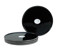CreaTable, 21662, Série Futuro Black, ensemble de vaisselle 4 pièces, set d'assiettes en grès.