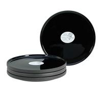 CreaTable, 21663, Série Futuro Black, ensemble de vaisselle 4 pièces, set d'assiettes à dessert en grès