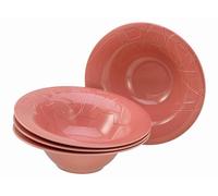 Creatable, 21669 - Série Gourmet Red - Lot de 4 assiettes à pâtes en porcelaine