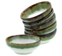 CreaTable, 21813, Série Cascade, bols à soja verts, ensemble de vaisselle de 6 pièces, bols à soja en grès.
