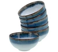 CreaTable, 21816, Série Cascade Saladiers Bleus, ensemble de vaisselle de 6 pièces, set de saladiers en grès.