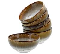 CreaTable, 21819, Série Cascade bols à dips marron, ensemble de vaisselle de 6 pièces, ensemble de bols à dips en grès.