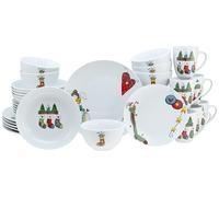 CreaTable, 21846, Serie Luna Socken, 30-teiliges Geschirrset für 6 Personen, Kombiservice aus Porzellan, spülmaschinen- und mikrowellengeeignet, Qualitätsproduktion