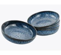 CreaTable, 21911, Serie Allround Magic Blue, 4-teiliges Geschirrset für 4 Personen, Poke Bowl aus Steinzeug, spülmaschinen- und mikrowellengeeignet, Made in Europe