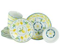 CreaTable, 21952, Série Lemona, service de vaisselle 12 pièces, service de table en grès, compatible lave-vaisselle et micro-ondes, production de qualité.