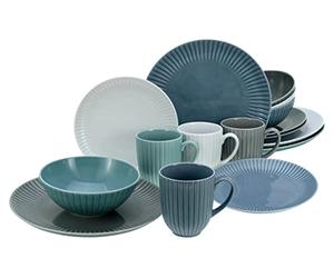 CreaTable, 22233, Série ALLEGRA - Couleurs, ensemble de vaisselle, service de 16 pièces, Blanc