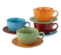 CreaTable, 22877, Série Nature Collection Méditerranée, service de vaisselle 8 pièces, ensemble à cappuccino en grès, compatible lave-vaisselle et micro-ondes, production de qualité.