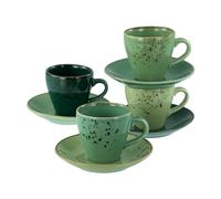 CreaTable, 22881, Série Nature Collection Green Life, service de vaisselle 8 pièces, ensemble à espresso en grès, compatible avec le lave-vaisselle et le micro-ondes, production de qualité.