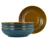 CreaTable, 22887, Série Mallorca Bol Sets, set de vaisselle 4 pièces, set de bol à poke en grès, compatible lave-vaisselle et micro-ondes, production de qualité.