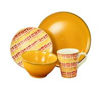 CreaTable, 22893, Série MARBELLA, service de vaisselle, service combiné 16 pièces, Yellow