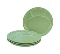 CreaTable, 22985, Série Universal Assiette à fondue verte, ensemble de vaisselle de 4 pièces, assiette à fondue en porcelaine, convient au lave-vaisselle et au micro-ondes, fabriqué en Europe.