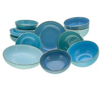 Creatable, 23413 Série Nature Collection Aqua Bowl Lot de 12 bols en grès pour 4 personnes Passe au lave-vaisselle et au micro-ondes Production de qualité