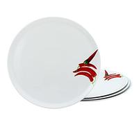 CreaTable, 23433 Série Chilli Service de table 4 pièces Assiette à pizza en porcelaine Passe au lave-vaisselle et au micro-ondes Fabriqué en Europe