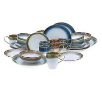 CreaTable, 23679, Série Cascade Mélange de couleurs, Service de vaisselle, Ensemble combiné de 32 pièces.