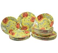 CreaTable, 24022, Série Florentina, service de vaisselle 18 pièces, ensemble de assiettes en grès, compatible lave-vaisselle et micro-ondes, production de qualité.