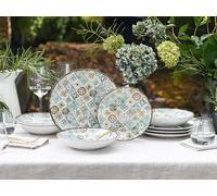CreaTable, 24157 Série Mosaik Service de table 12 pièces pour 4 personnes, assiettes en grès, passe au lave-vaisselle et au micro-ondes, fabriqué en Europe
