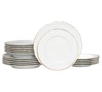 CreaTable, 24321 Série Maria Theresia Gold Service de table 18 pièces pour 6 personnes, assiettes en porcelaine, fabriqué en Europe