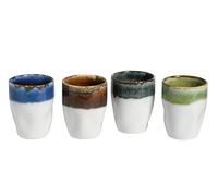 Creatable, 24342 Série Squeezy Cascade Lot de 4 tasses à café en grès pour 4 personnes Passe au lave-vaisselle et au micro-ondes Produit de qualité