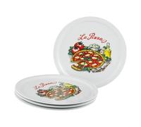 Creatable, 24440 Milano La Pizza Service de table 4 pièces pour 4 personnes, assiettes à pizza en porcelaine, passe au lave-vaisselle et au micro-ondes, production de qualité