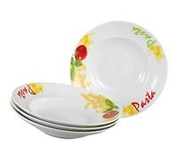 Creatable, 24444 Milano Pasta Service de table 4 pièces pour 4 personnes, assiettes à pâtes en porcelaine, passe au lave-vaisselle et au micro-ondes, production de qualité