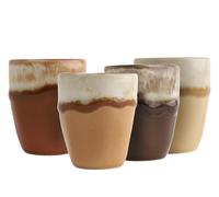 Creatable, 24737 Squeezy Mocha Mousse, lot de 4 tasses à expresso en grès pour 4 personnes, passe au lave-vaisselle et au micro-ondes, production de qualité