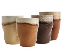 Creatable, 24738 Série Squeezy Mocha Mousse, lot de 4 tasses à café en grès pour 4 personnes, passe au lave-vaisselle et au micro-ondes, production de qualité