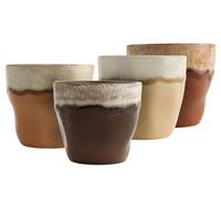 Creatable, 24739 Squeezy Mocha Mousse, lot de 4 tasses à thé en grès pour 4 personnes, passe au lave-vaisselle et au micro-ondes, production de qualité