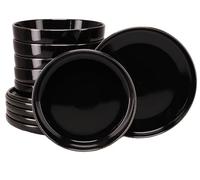 CreaTable, 24785 Nordic Festive Black Service de table 12 pièces en grès pour 6 personnes Passe au lave-vaisselle et au micro-ondes Production de qualité