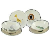 CreaTable, 24863 Safari Bunt Service de table 8 pièces pour 4 personnes, assiettes en grès, passe au lave-vaisselle et au micro-ondes, production de qualité
