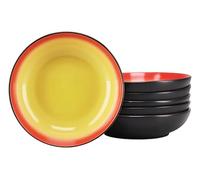 CreaTable, 24921 Série Hot Red Service de table 6 pièces pour 6 personnes, assiettes creuses en grès, passe au lave-vaisselle et au micro-ondes, production de qualité