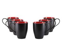CreaTable, 24925 Série Hot Red Service de table 6 pièces pour 6 personnes, tasse à café en grès, passe au lave-vaisselle et au micro-ondes, production de qualité