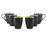 CreaTable, 24926 Série Hot Green Service de table 6 pièces pour 6 personnes, tasse à café en grès, passe au lave-vaisselle et au micro-ondes, production de qualité