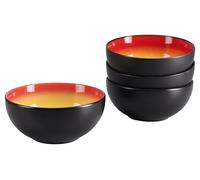 CreaTable, 24929 Série Hot Red Service de table 4 pièces pour 4 personnes, Buddha Bowl en grès, passe au lave-vaisselle et au micro-ondes, production de qualité