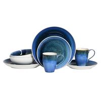 CreaTable, 25862, Série Caldera Bleu, service de vaisselle, ensemble de 8 pièces.