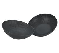 CreaTable, 33045, Série Vesuvio noire, ensemble de vaisselle 2 pièces, ensemble de saladier en grès.