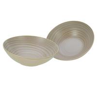Creatable, 33063, Série Lava Stone Sand, ensemble de vaisselle de 2 pièces, ensemble de bols à salade en grès.