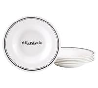 creaTable, Italien Party Bistrot Lot de 6 assiettes à pâtes en verre opale | Vaisselle, passe au lave-vaisselle et au micro-ondes, fabriqué en Europe, 25766