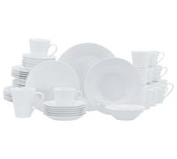 CreaTable, Série Base Blanc Service de table 42 pièces en porcelaine