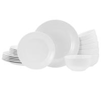 CreaTable, Série Base blanche - Service d'assiettes 18 pièces en porcelaine