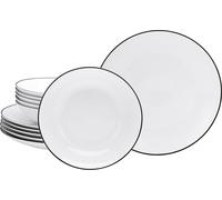 CREATABLE Tafelservice 6 Black line 12teilig