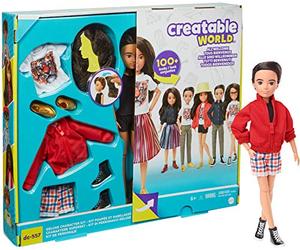 Creatable World Kit Complet, poupée personnalisable aux cheveux bruns avec vêtements et accessoires, jouet pour enfant à partir de 6 ans, GKV47
